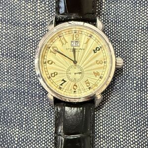 Stuhrling Original Starburst Black Strap Watch